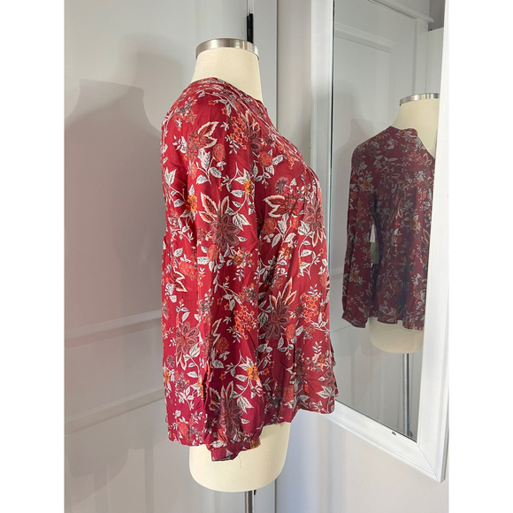 caffe marrakech notched printed blouse size small - Picture 6 of 8